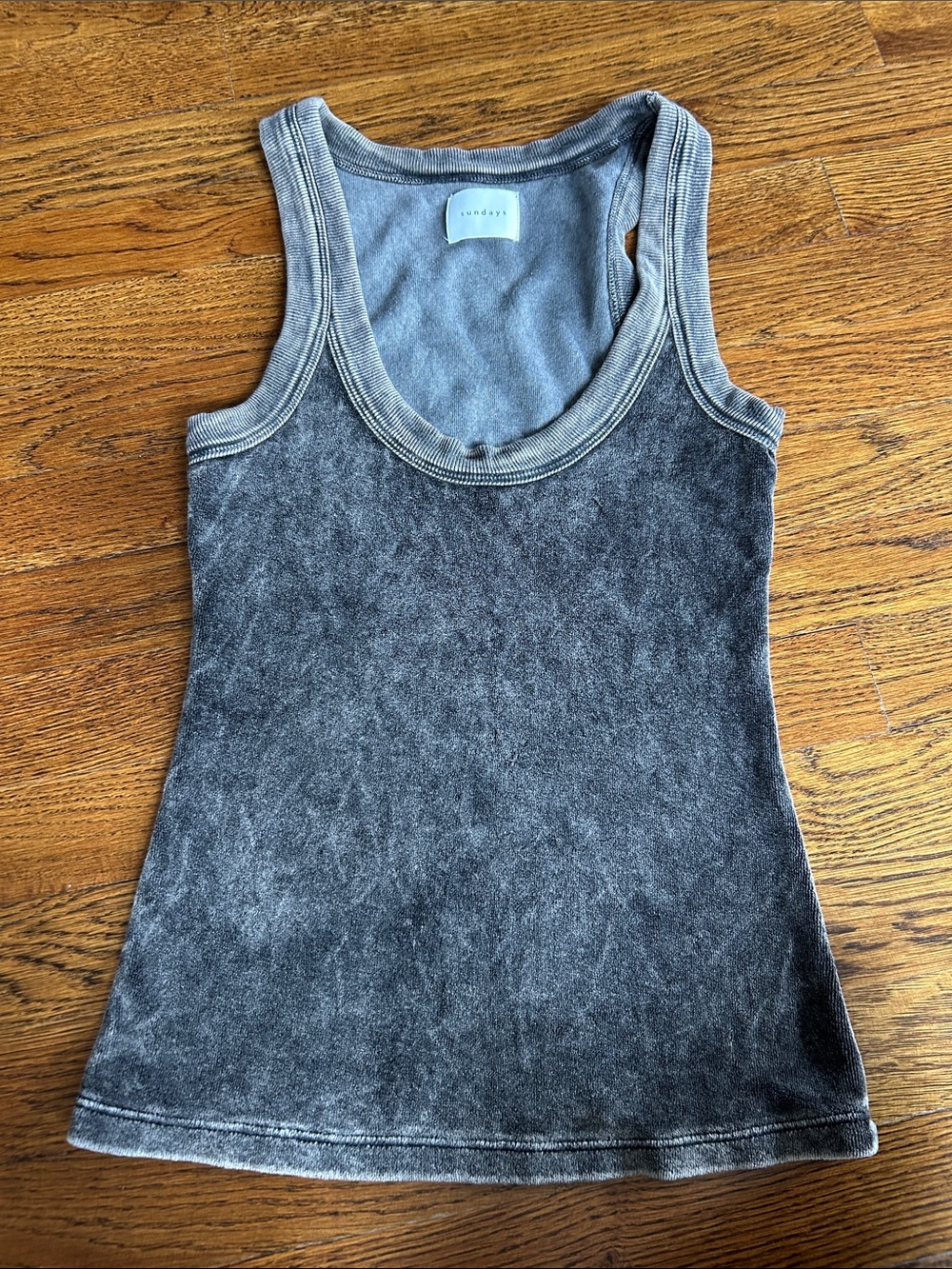 sundays Mineral Wash Gray Tank Top